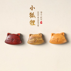 Original Purple Sandalwood/L verde Sandalwood/Sandalwood DIY Carving Cute and Playful Fox Figurines Fashion Accessory