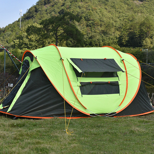 Outdoor Camping Tent for 3-4 People - Fully Automatic Wild Camping Rainproof Boat Tent - 2-Person Throw Tent - No Assembly Required - Quick Open Tent