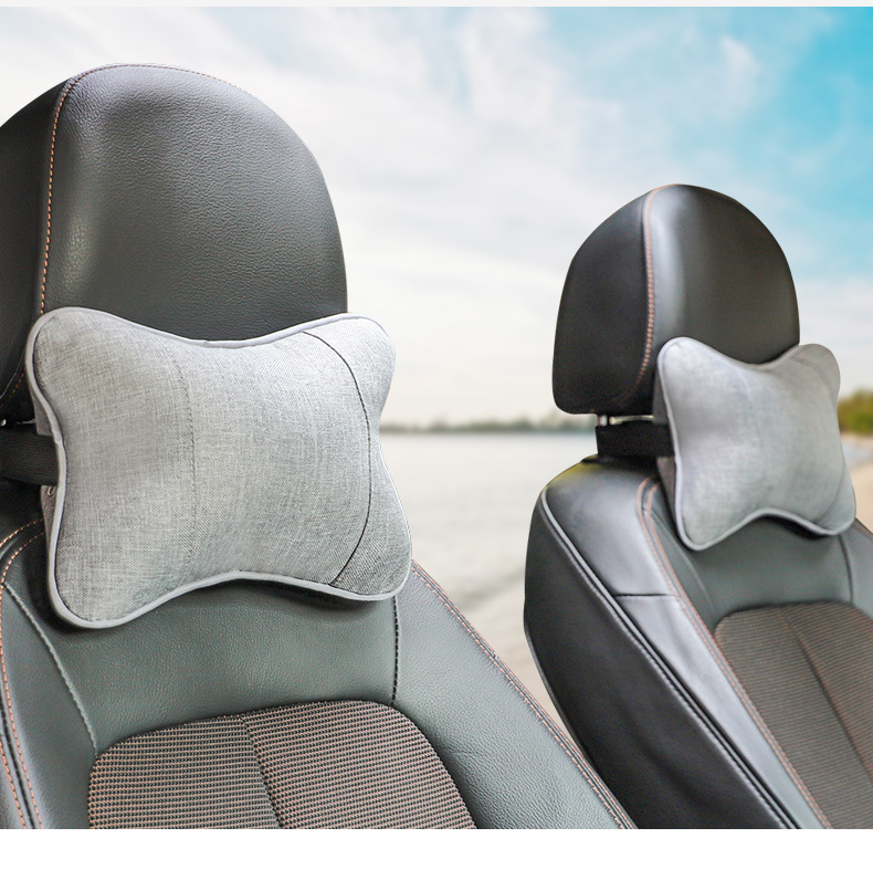 Linen Car Headrest, Car Neck Pillow, Car Seat Neck Pillow, a Pair of Car Pillows, Comfortable Car Pillows