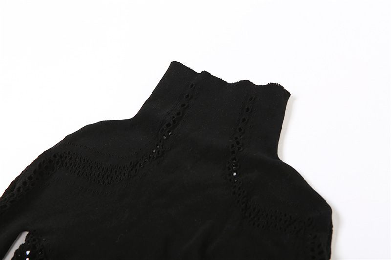 Feng 2023 Abito corto attillato a maniche lunghe a vita alta con collo cavo lavorato a maglia sexy nuovo da donna estivo 2023_voghion.com