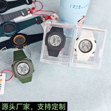 工厂时尚休闲男女学生党电子手表简约防水夜光百搭硅胶带手表现货