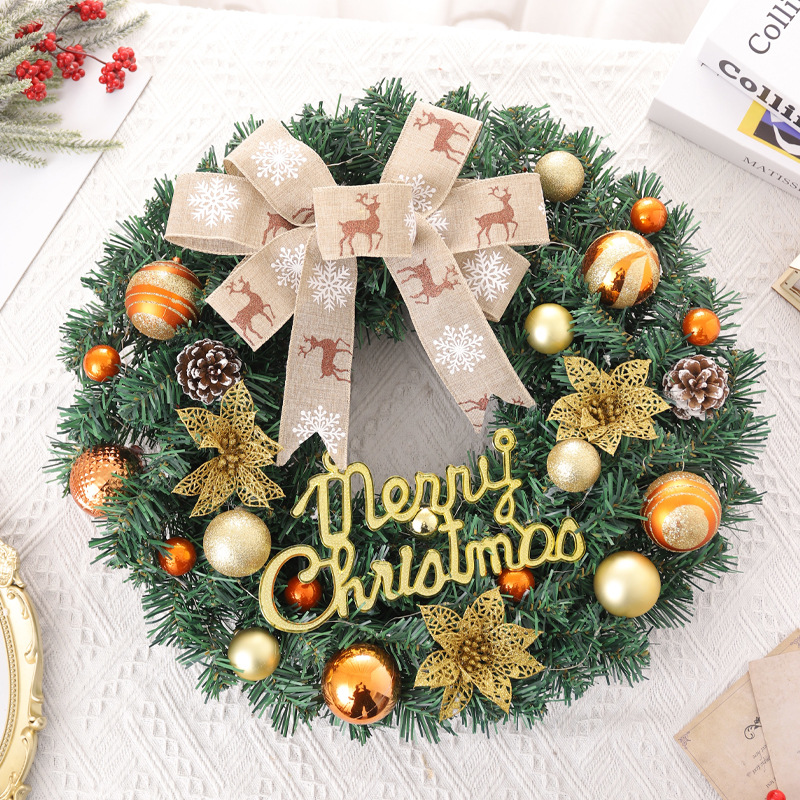 Navidad decoración árbol de Navidad colgante de pared colgante escena diseño Garland puerta colgante decoración corona de ratán casa diseño