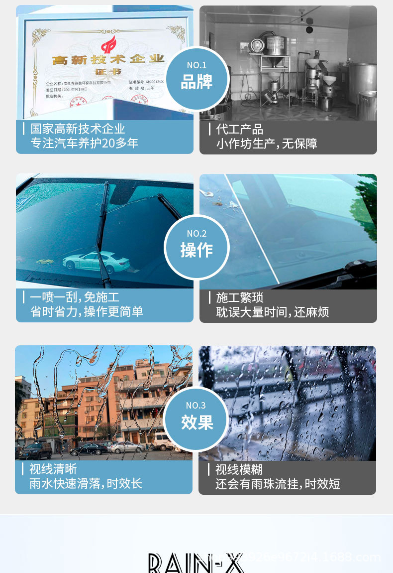 E-Lichi Car Windshield Rainproof Agent Rearview Mirror Reflector Window Rain Repellent Hydrophobic Spray Artifact