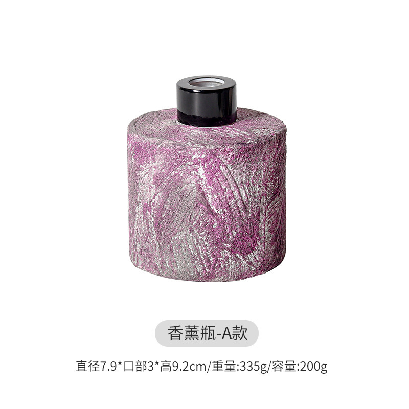 复古北欧ins风无火香薰空瓶DIY藤条干花挥发液扩香彩色带盖精油瓶|undefined