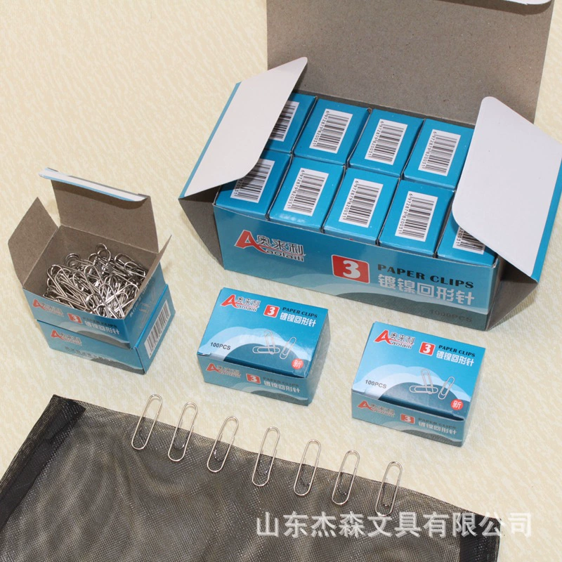 Olaili никелированная скрепка для бумаг 29 мм Серебряная булавка Скрепка металлическая скрепка для бумаг в штучной упаковке офисные учебные канцелярские принадлежности