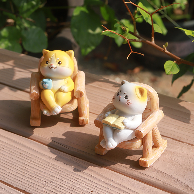 Lindo Panda reclinable resina pequeña Decoración Oficina de moda de escritorio decoración creativa regalo de descompresión