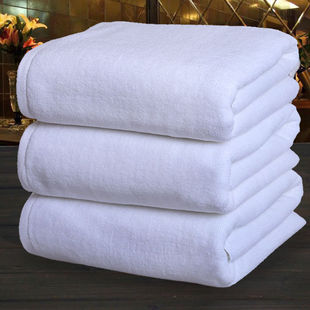 Pure Cotton White Hotel and B&B Towels and Bath Towels Wholesale Hotel Beauty Salon Bath Special Cotton Nailed Logo