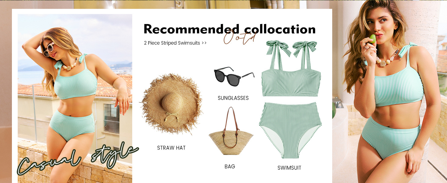 2 piece striped swimsuit for women 2026 summer