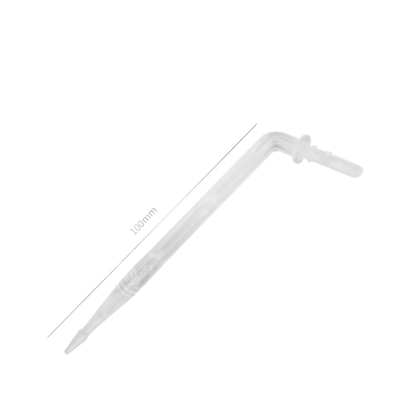 Blanco transparente flecha de goteo curva conecta 4 / 7 tubo capilar invernadero riego de goteo uniforme riego de raíz de árboles frutales de montaña