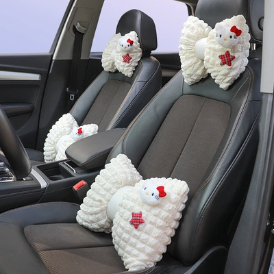 Car Headrest Neck Pillow for Headrest - four-piece-set-2-headrests-2-lumbar-supports