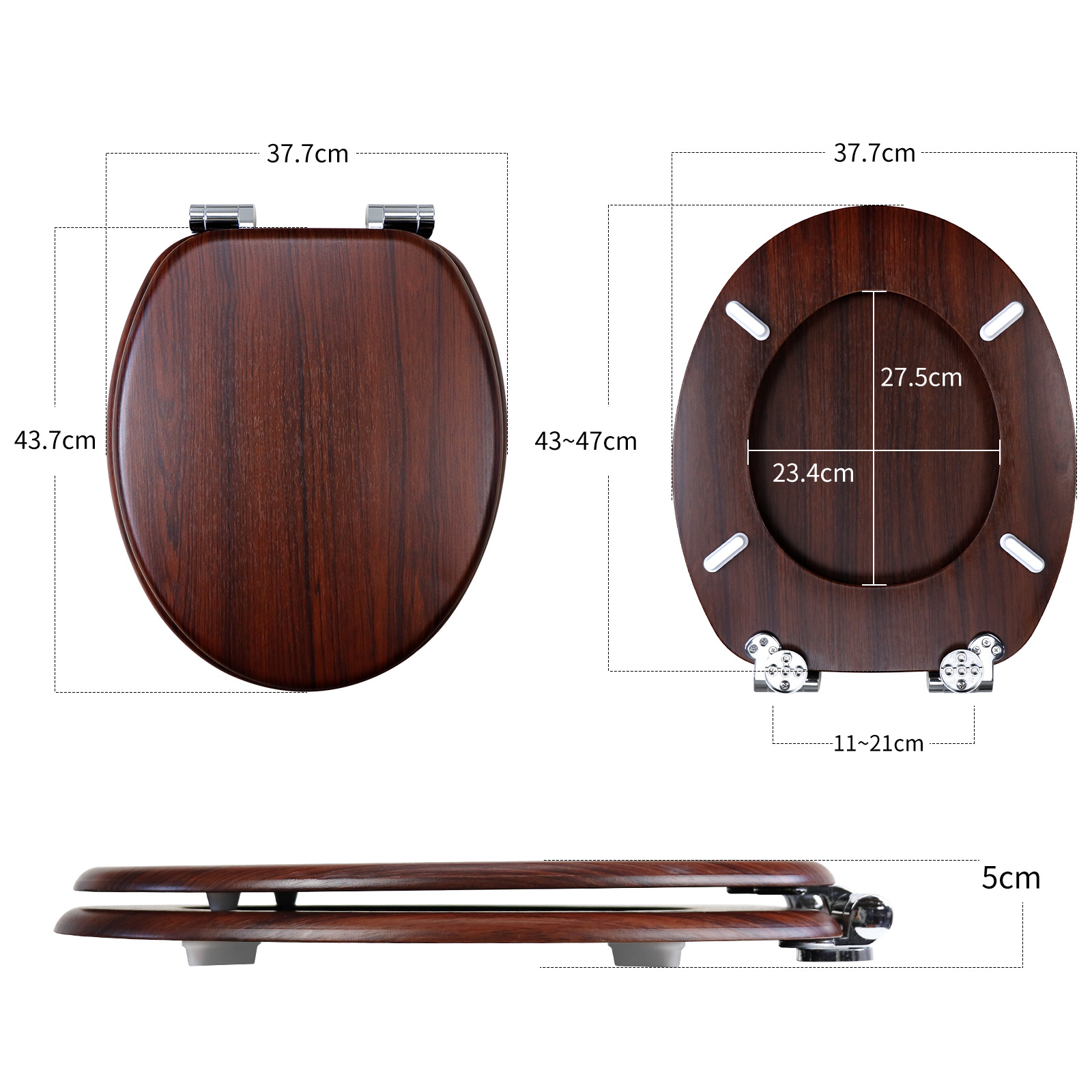 Fábrica directa tablero de densidad madera MDF cubierta de inodoro pvc pegado con patrón de madera caída lenta