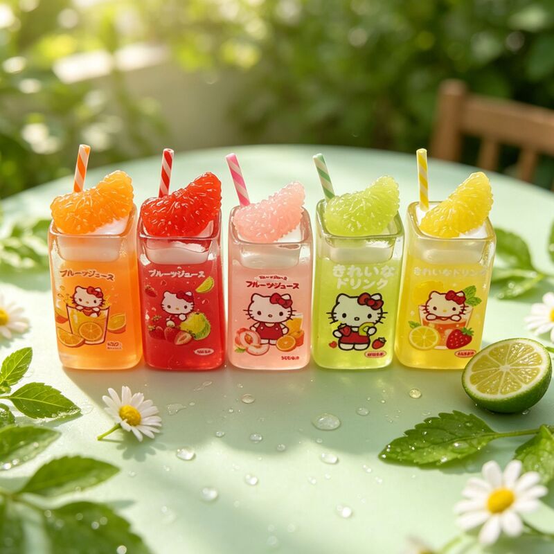 Simulated 3D Orange Soda Drink Bottle Cup Keychain Pendant DIY Accessories Fridge Magnet