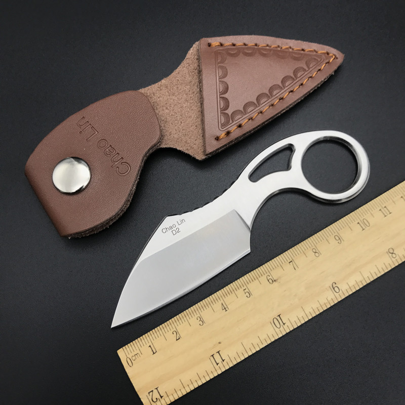 新款EDC小刀D2全钢户外小刀防身刀具瑞士军刀创意工艺刀收藏朝林