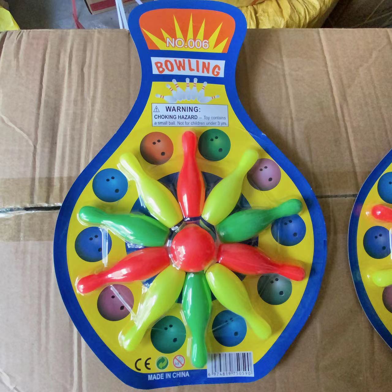 Juego de pelota de juguete para niños color de eyección de cartón bolos puesto de juguete conjunto mercado nocturno 2 yuanes grandes almacenes al por mayor