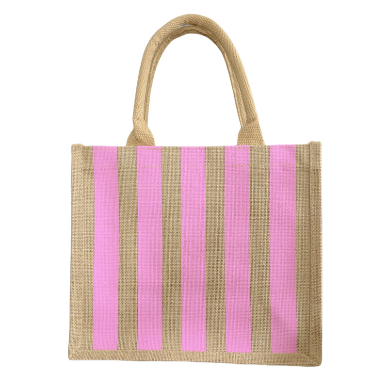 Bolsa de yute personalizada para almacenamiento, bolsa de compras simple de gran capacidad, bolsa de compras plegable ecológica.