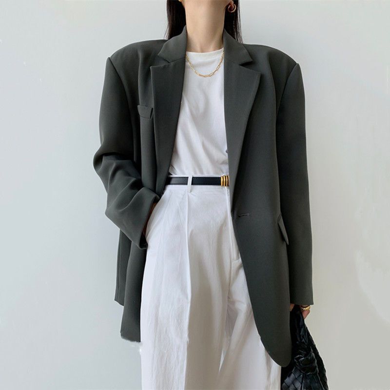 女性用コート、春と秋の万能デザインスーツ、新しいスタイル、ストリートブラック、小さなカジュアルファッションスーツ|undefined