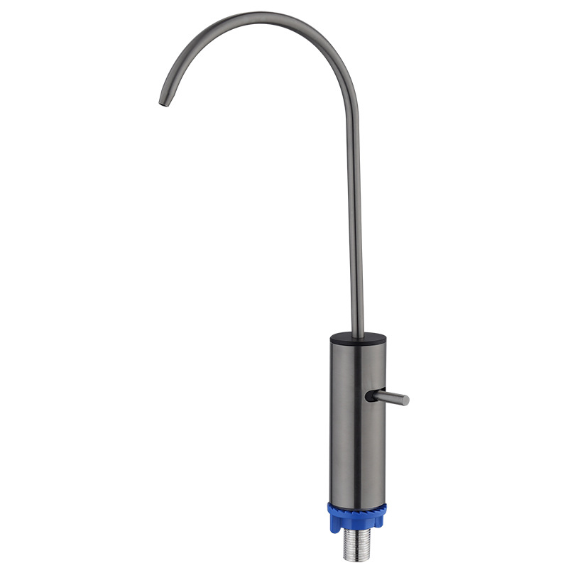 Grifo purificador de agua gris con pistola transversal