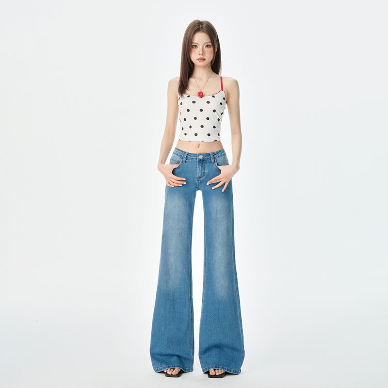 Spring and Summer 2025 New Style Spice Girls Low-Rise Micro-Radish Jeans Women's Slim-Fit Stretch Straight Flared Jeans JEANS Spring and Summer 2025 New Style Spice Girls Low-Rise Micro-Radish Jeans Women's Slim-Fit Stretch Straight Flared Jeans JEANS