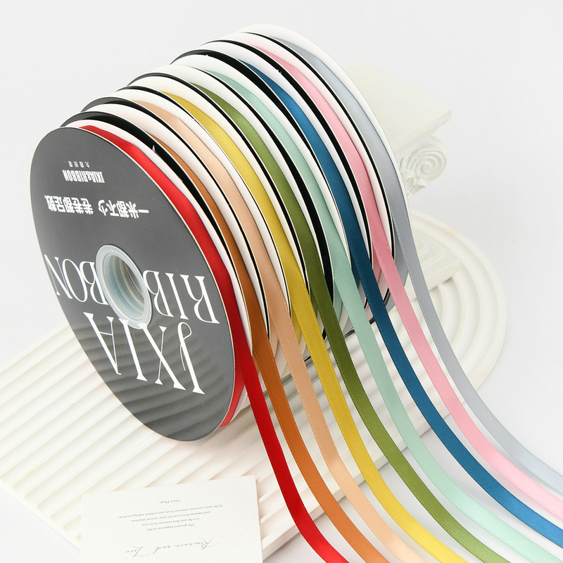 1cm Encrypted Solid Color Thin Ribbon Polyester Ribbon Handmade Cake Flower Bouquet Packaging Decoration Gift Hair Accessory Satin Ribbon 1cm Encrypted Solid Color Thin Ribbon Polyester Ribbon Handmade Cake Flower Bouquet Packaging Decoration Gift Hair Accessory Satin Ribbon