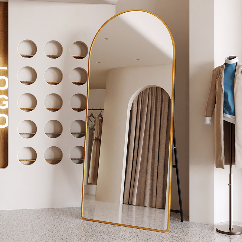 Espejo de cuerpo entero Espejo de cuerpo entero Tienda de ropa para niñas Espejo de vestuario Espejo de piso para hogar delgado y hermoso