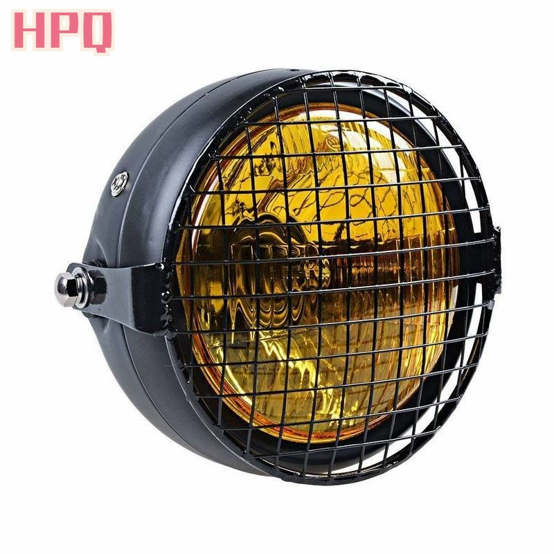 CG125 модифицированные ретро фары GN125 ретро черный корпус круглые фары фар мотоцикл аксессуары фары сетка крышка