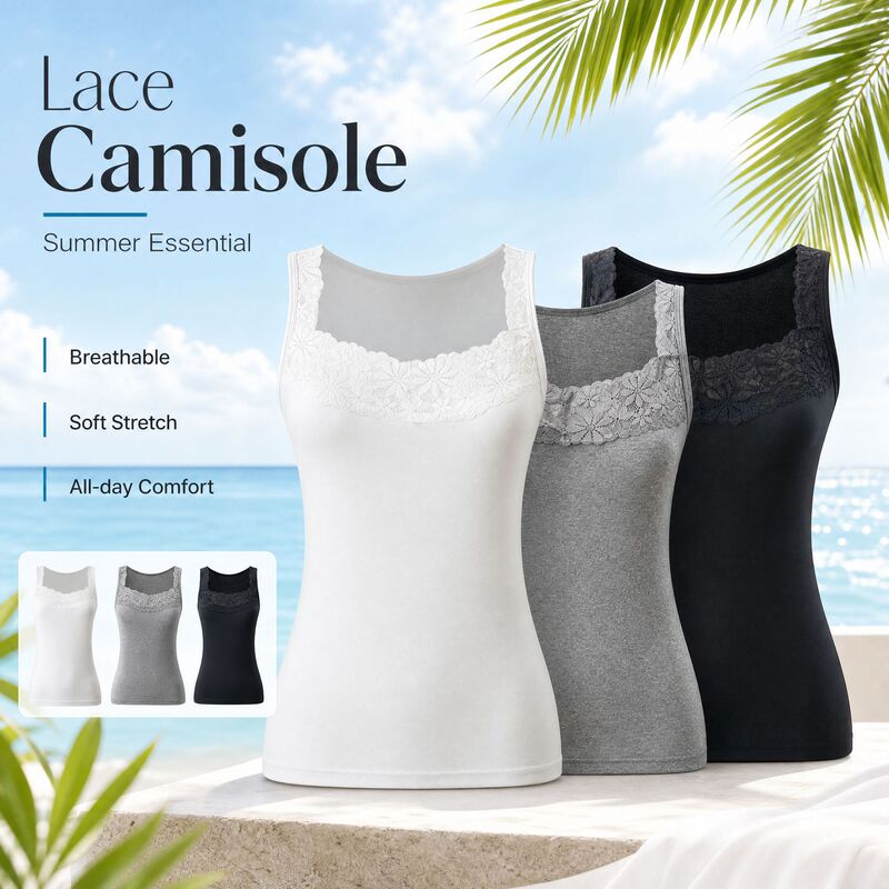 Lace Camisole Vest for Women Summer Outerwear Slimmingsleevelessanti-Wardr Lace Camisole Vest for Women Summer Outerwear Slimmingsleevelessanti-Wardr