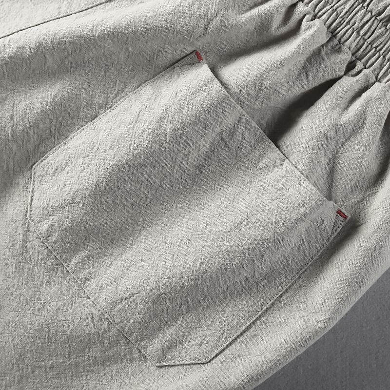 Linen Pants Men's Loose Cotton and Linen Men's Casual Pants Summer Straight Linen Men's Pants Summer Pants Linen Men's Ankle-length Pants Thin