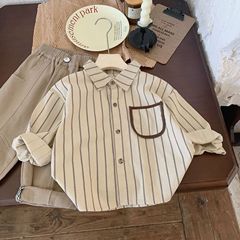 兒童襯衫男女童2024春季寶寶新款外套韓版休閒長袖襯衣開衫童裝
