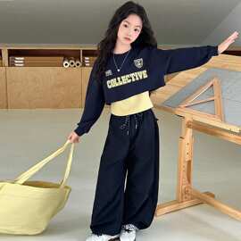 女童秋装三件套休闲新款时髦韩系洋气儿童卫衣休闲运动秋季套装