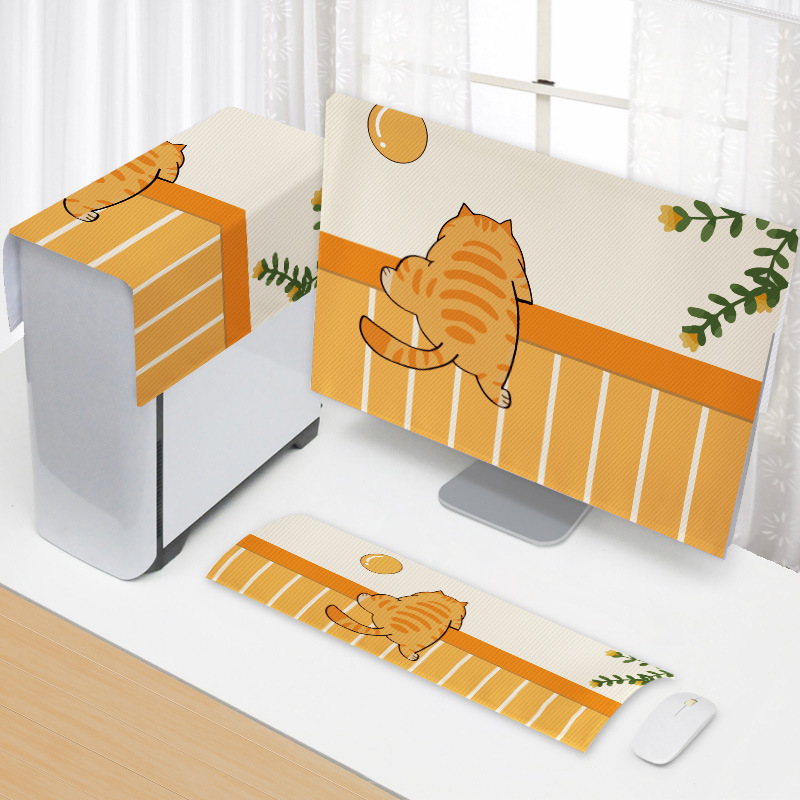 Computer Cover Cloth, Computer Cover, Waterproof, Dustproof, Sunproof, Cartoon, Cute, Versatile, 24inch 32inch Protective Covers, Dustproof Cover