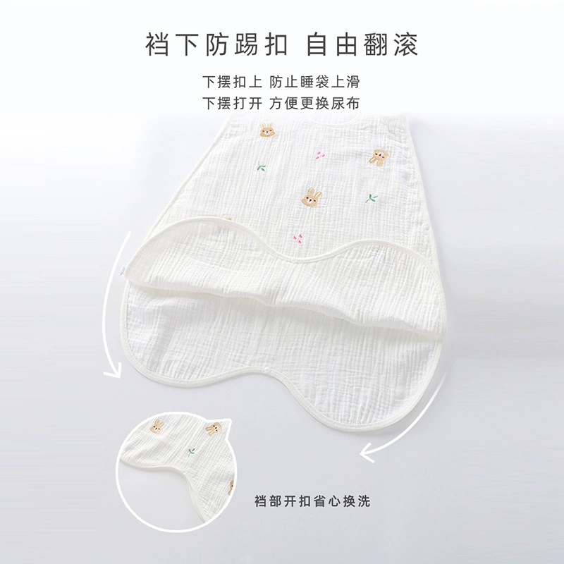 Children's summer gauze sleeping bag for new born for baby, thin cotton T-shirt sleevless for sleep