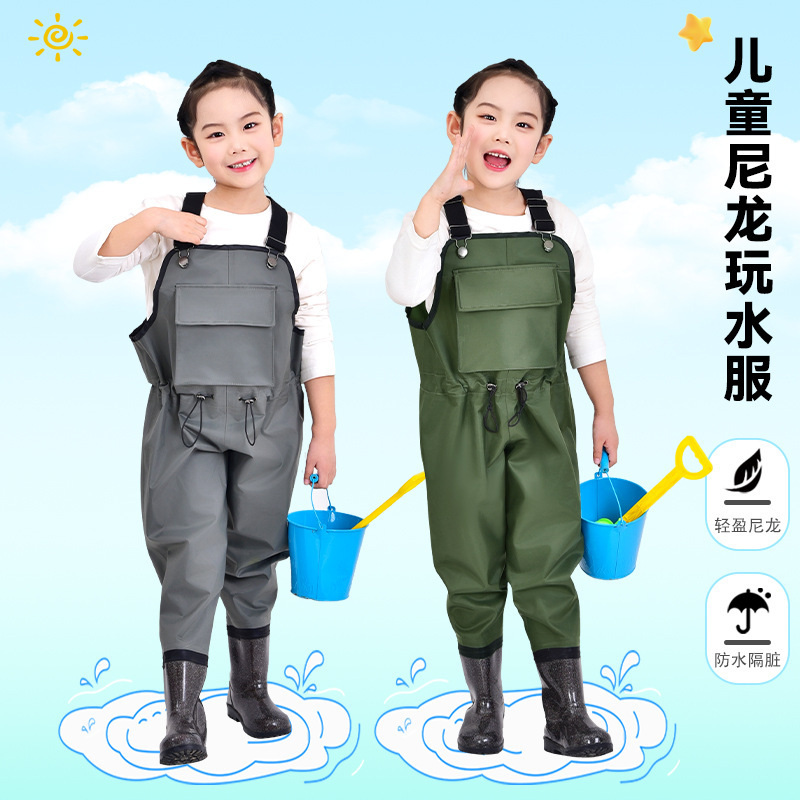 Children's Nylon Waders New Y Water Play Jumpsuit Kindergarten Waterproof Clothes Sea Equipment Rain Pants Children's Nylon Waders New Y Water Play Jumpsuit Kindergarten Waterproof Clothes Sea Equipment Rain Pants