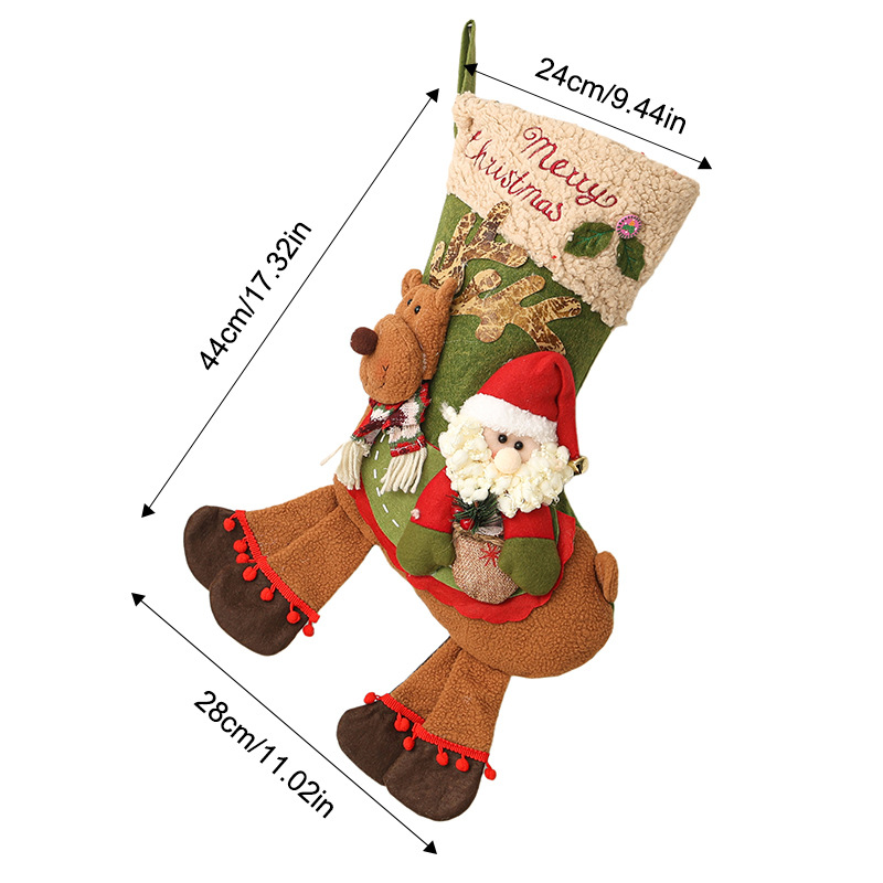 Christmas Stocking Old Man Riding a Deer