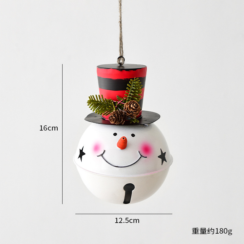 跨境新款圣诞节装饰铁艺大号铃铛装饰圣诞树挂件圣诞橱窗装饰吊饰|undefined