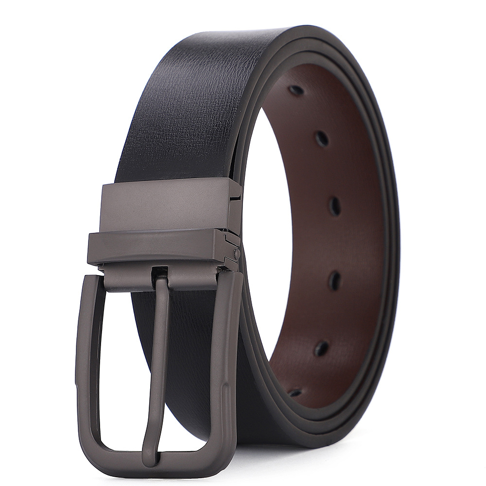 Cinturón de cuero de una sola pieza hebilla giratoria de moda para hombres Cinturón de negocios para hombres Comercio exterior Productos genuinos Ventas directas de fábrica
