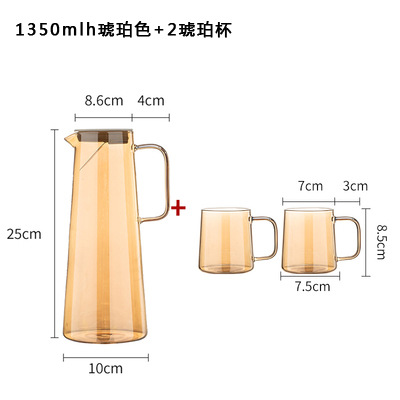 Vidrio borosilicato ámbar botella de agua fría hogar ahumado gris gran capacidad jugo limón olla cuerpo recto