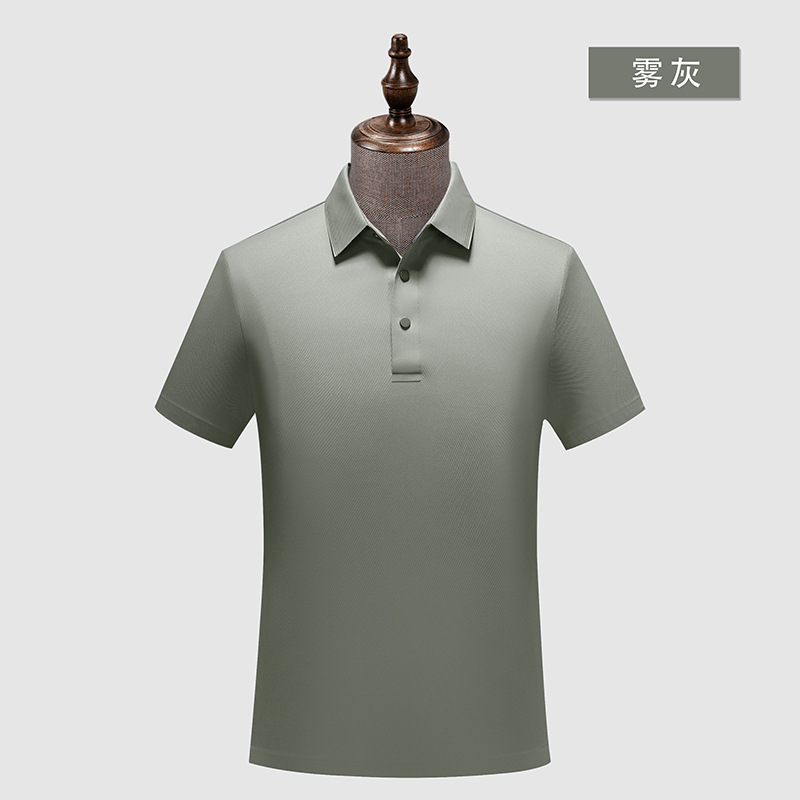 Brocado a cuadros amoníaco sin costuras 5A antibacteriano color sólido cuello de segundo nivel camisa de polo logotipo impreso personalizado ropa de trabajo de secado rápido overoles