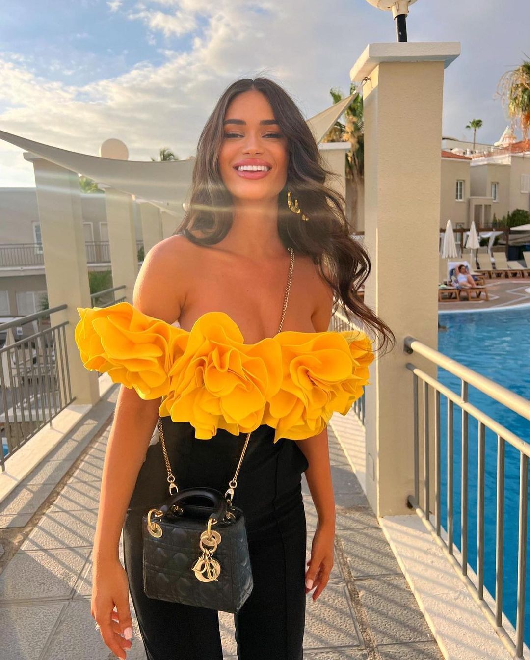 GraceChic 3D Floral Strapless High-End Solid Color One-Piece Swimsuit Set For Women 2024 European And American New Swimwear_voghion.com