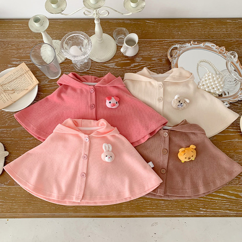 0-2 baby cloak poncho going out spring and autumn windproof outer shawl baby girl princess newborn baby coat