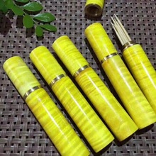 新款金丝楠木罐满波盒创意便携牙签筒家用小件木雕