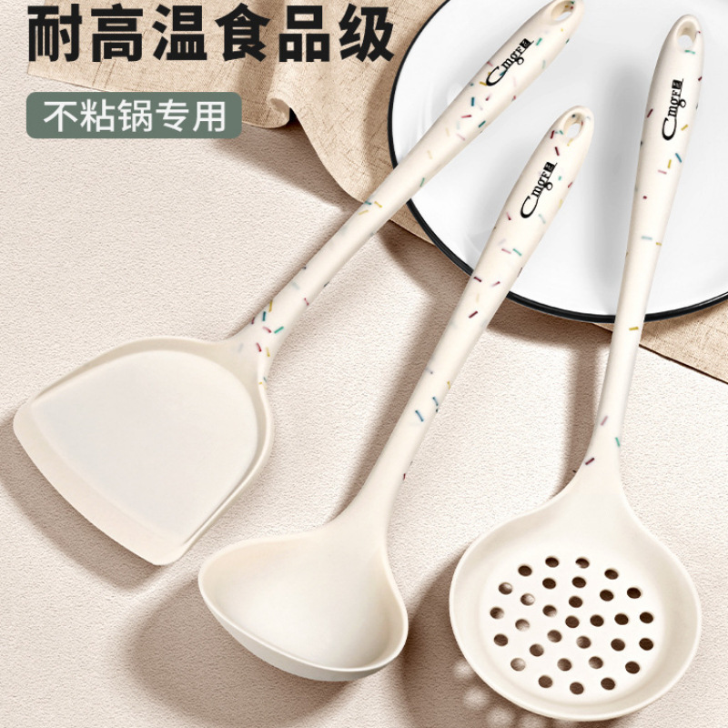 Resistente a altas temperaturas cucharas de gran tamaño no pegajosas platos domésticos sopa de sopa de sopa de mango largo fábrica directa sopa Sheng
