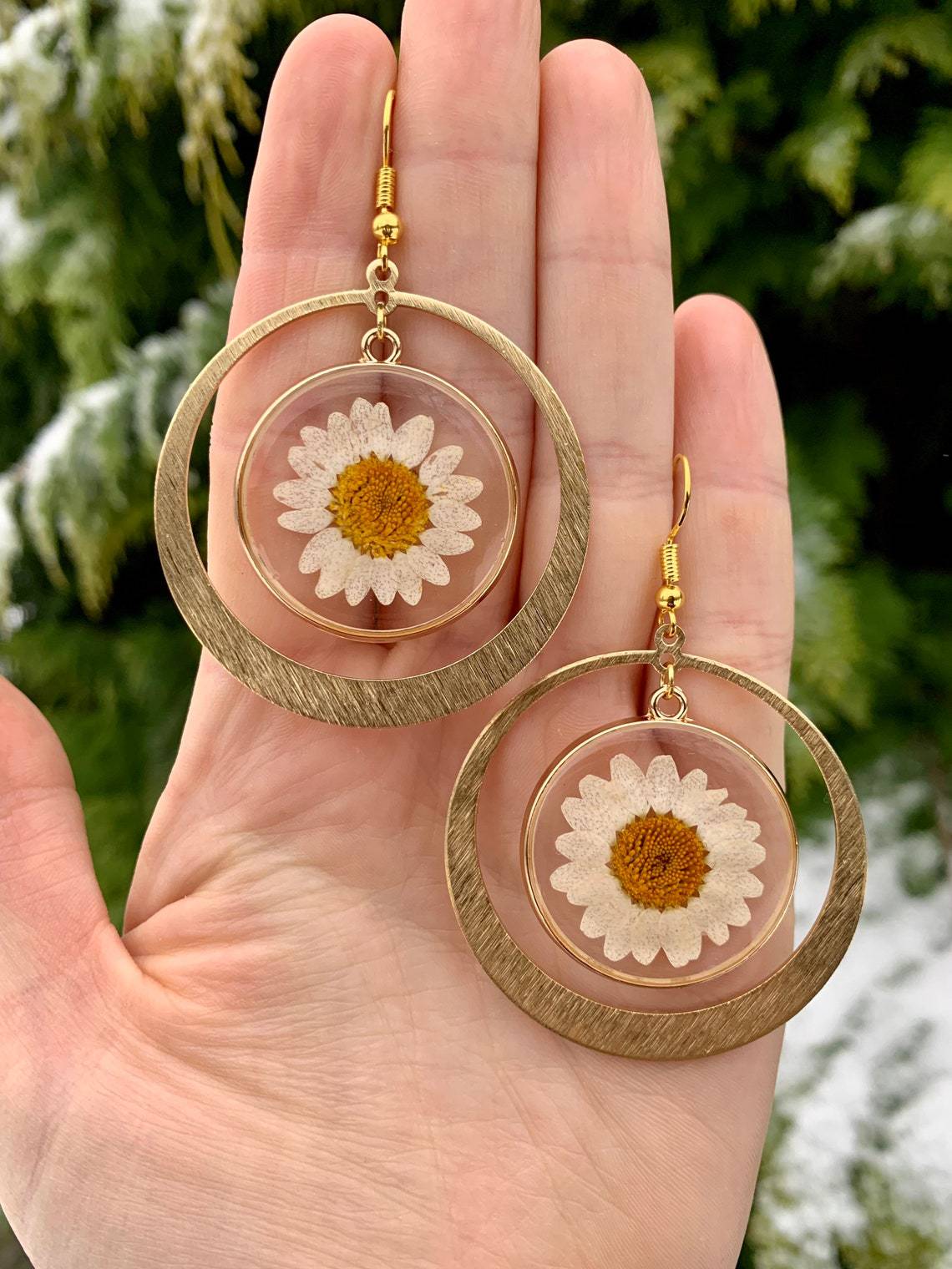 Metal Material 1 Pair Bohemian Simple Style Sunflower Metal Drop Earrings