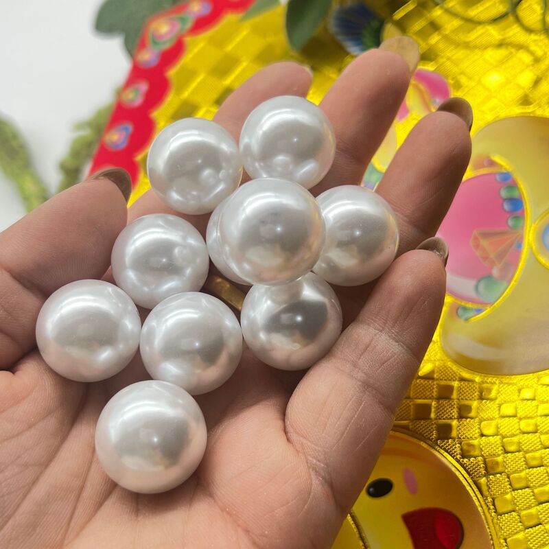 High-Gloss Imitation Pearl Round Beads Pearl White Non-Porous 20mm Loose Beads Folding Tower Handmade DIY Decoration High-Gloss Imitation Pearl Round Beads Pearl White Non-Porous 20mm Loose Beads Folding Tower Handmade DIY Decoration