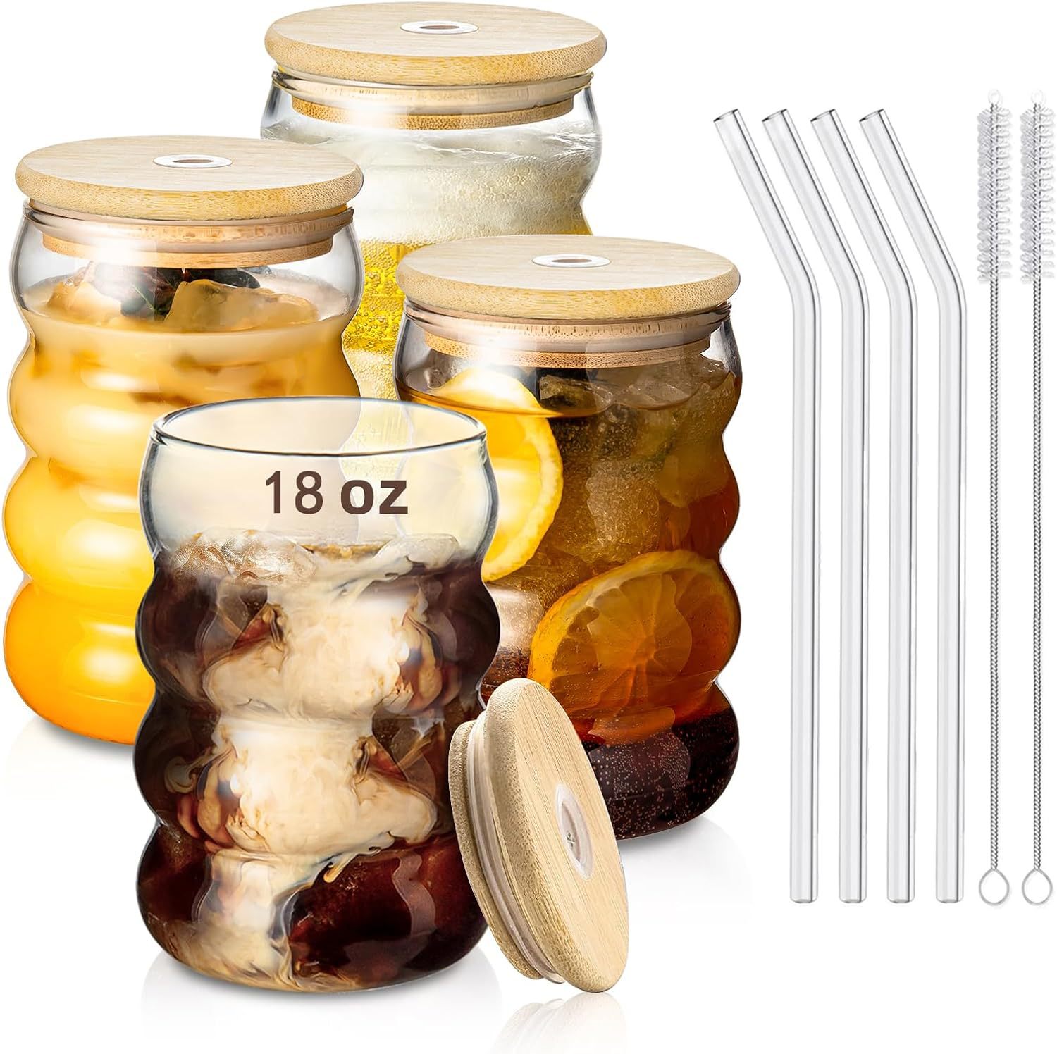 Caterpillar straw taza de café de vidrio, taza de agua doméstica resistente a altas temperaturas, taza de jugo de leche, burbuja de aire