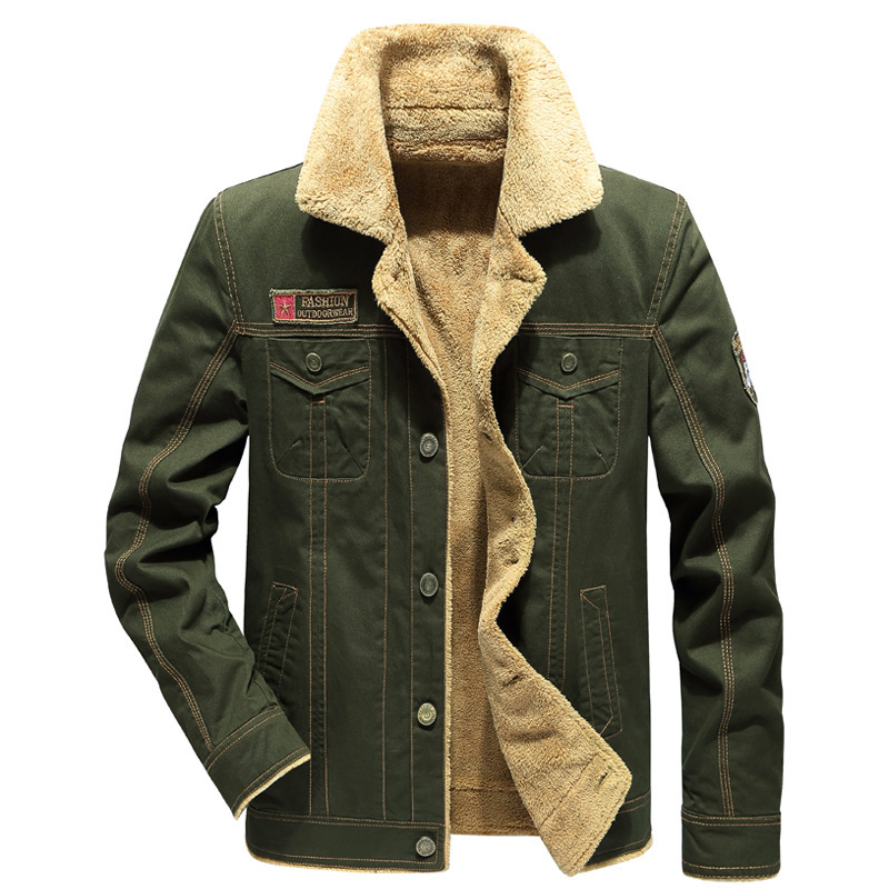 Giacca invernale da uomo in lana di agnello lavata, taglia comoda, calda, dropshipping transfrontaliero_voghion.com