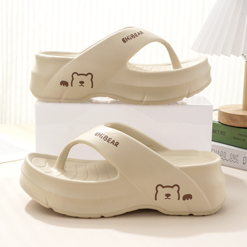 Chanclas de verano para mujer, fondo grueso, sandalias antideslizantes y resistentes al desgaste, EVA, sentido de la mierda en el hogar, zapatillas de alta gama de todo fósforo