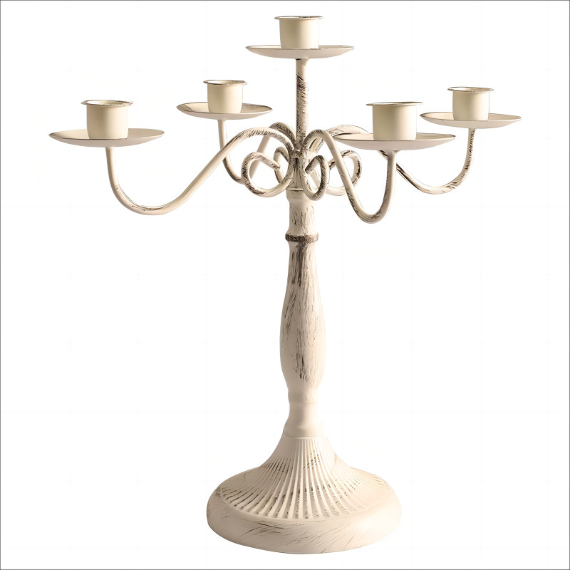 Vintage estilo europeo de una sola cabeza de tres cabezas y cinco cabezas candelabros decoraciones hotel boda candelabros especial restaurante occidental cena a la luz de las velas