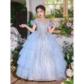 女童礼服小众高端儿童十岁生日公主裙主持人花童走秀钢琴表演出服