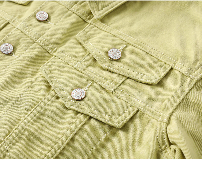 中国直邮 HEY+JEANS 牛仔外套女装糖果色设计感宽松短款小香风外套 卡其色 S