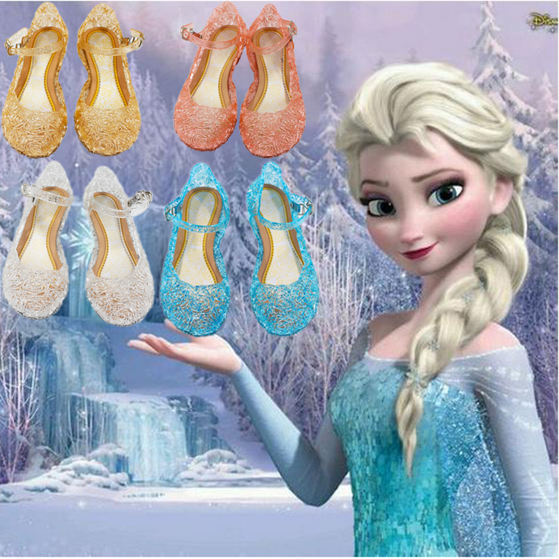 Halloween Frozen Shoes Frozen Elsa Crystal Shoes Cinderella Girls Princess Shoes Children's Foreign Trade Children